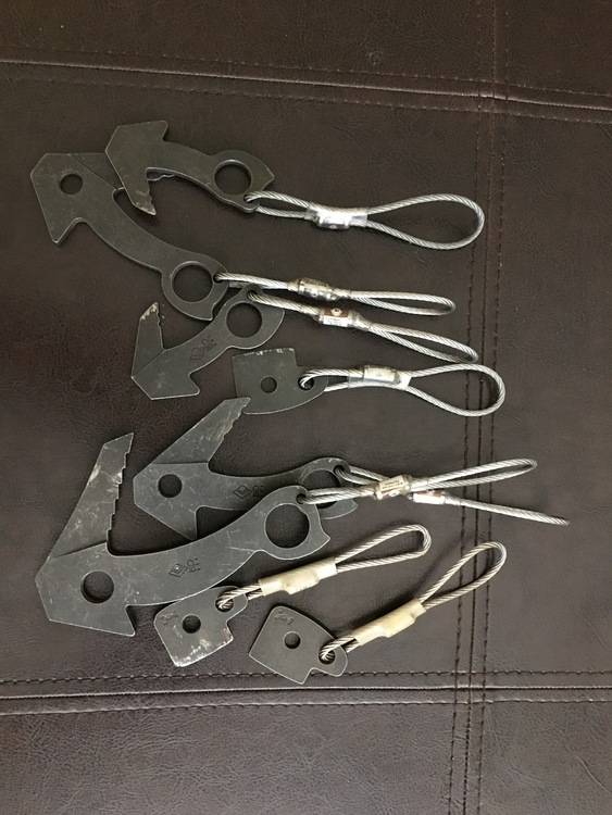 FS Aid climbing gear (copper heads & circle heads, beaks & RURPs, rivet hangers, pro traxion)