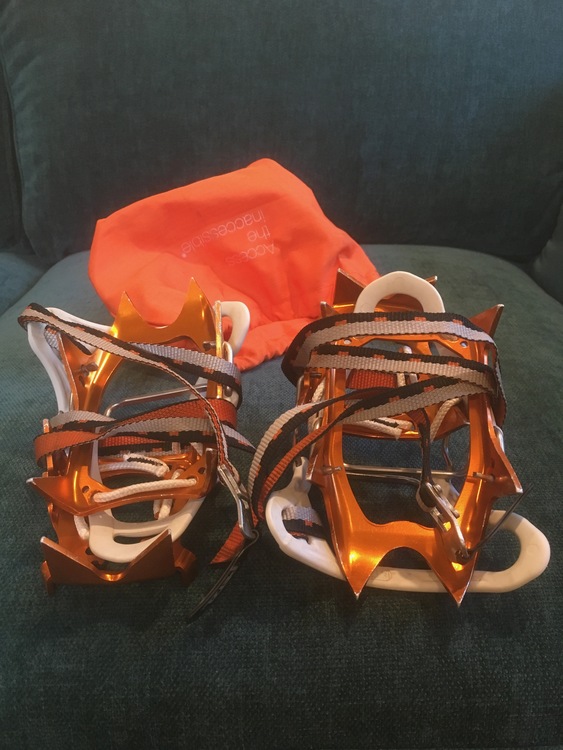 FS Reactor 1.7L pot, Petzl Leopard FL crampons, CU Belay Specs