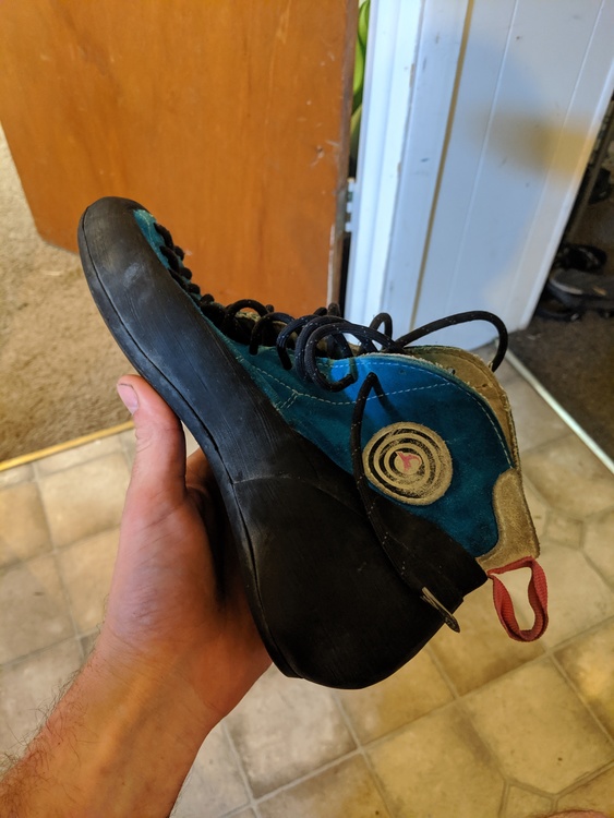 old climbing shoes