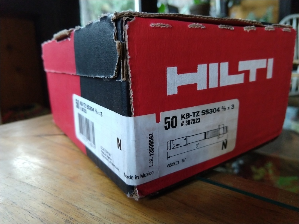 FS: Stainless bolts- Box of 50 Hilti KB-TZs