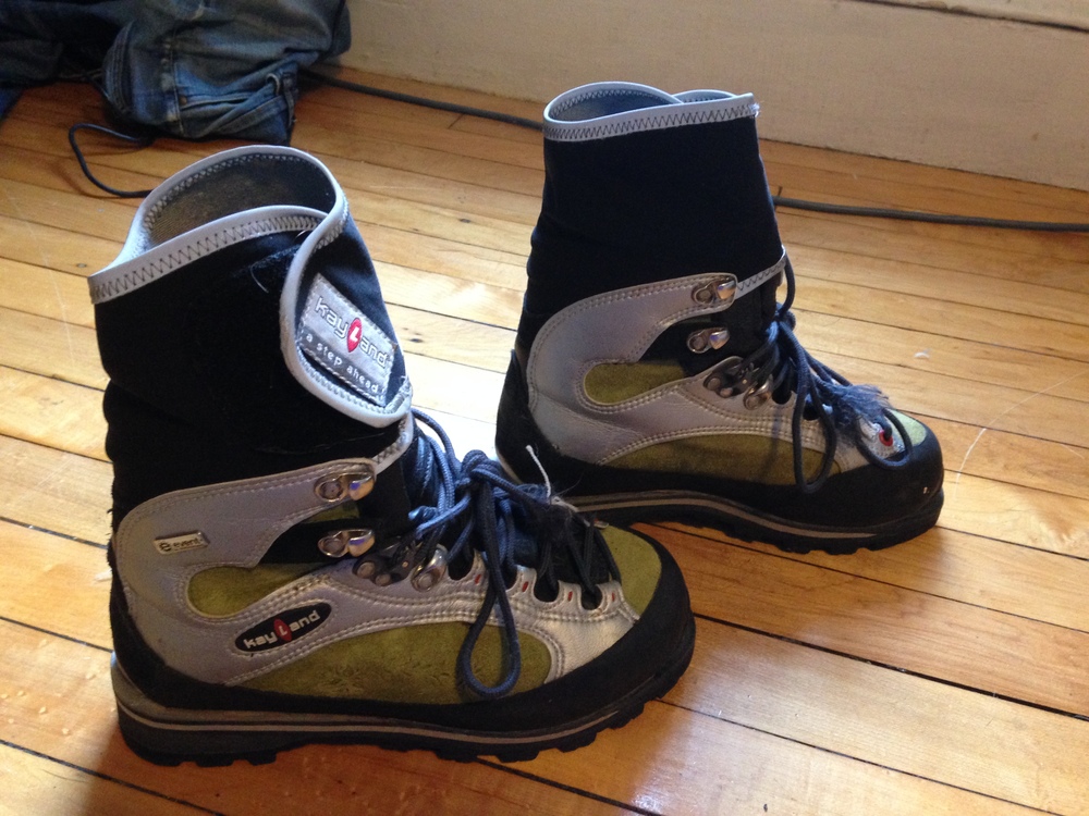 Woman Ice climbing boots