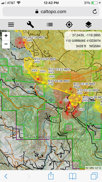 Fire damage to California climbing areas