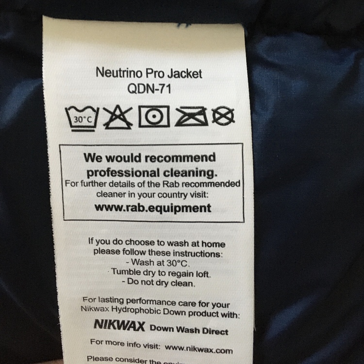 rab washing instructions