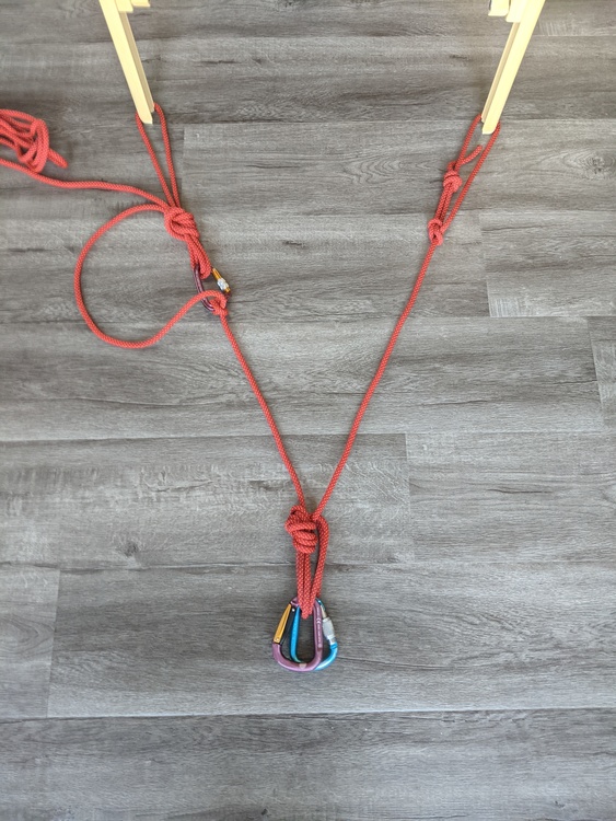 Natural Top Rope Anchor with Static Rope That is Too Long