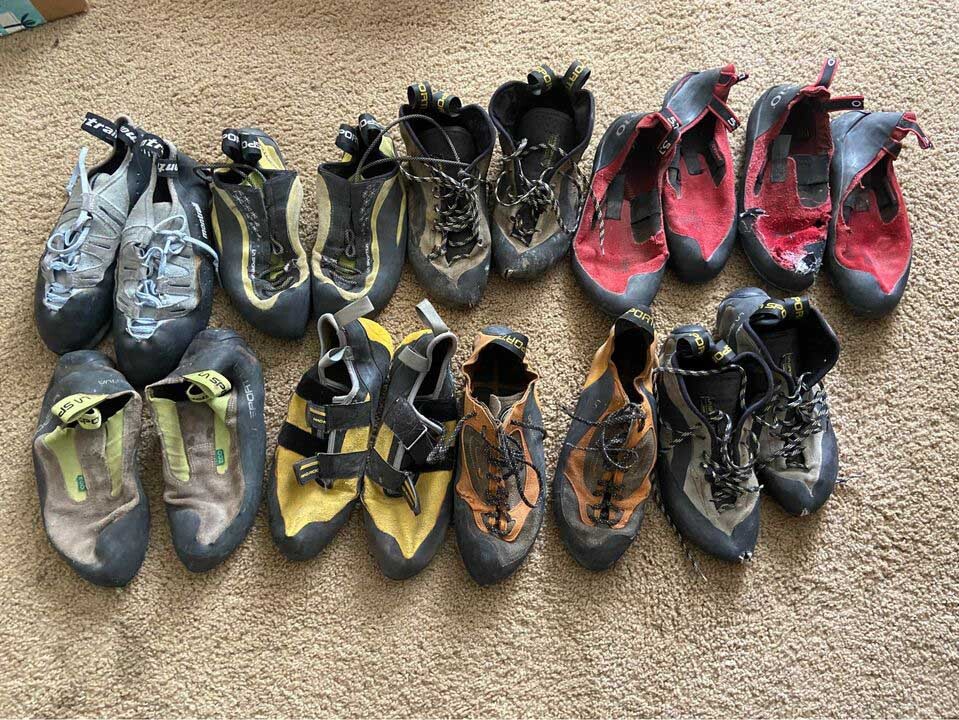 FS Busted Climbing Shoes 8 a pair.