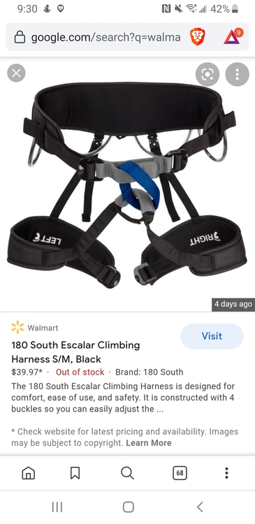180 South Escalar Climbing Harness L/XL, Black