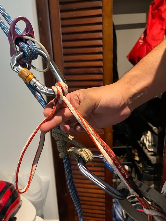 Clove hitch for rappel tether?