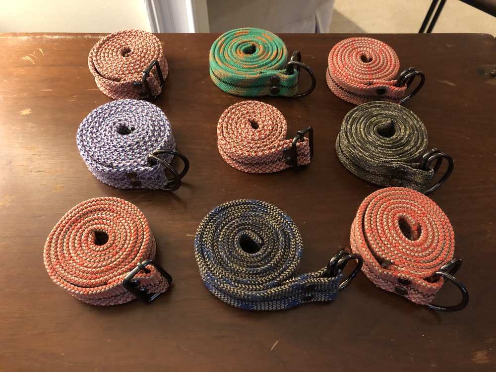 **NEW COLORS** FS Belts made from retired climbing ropes