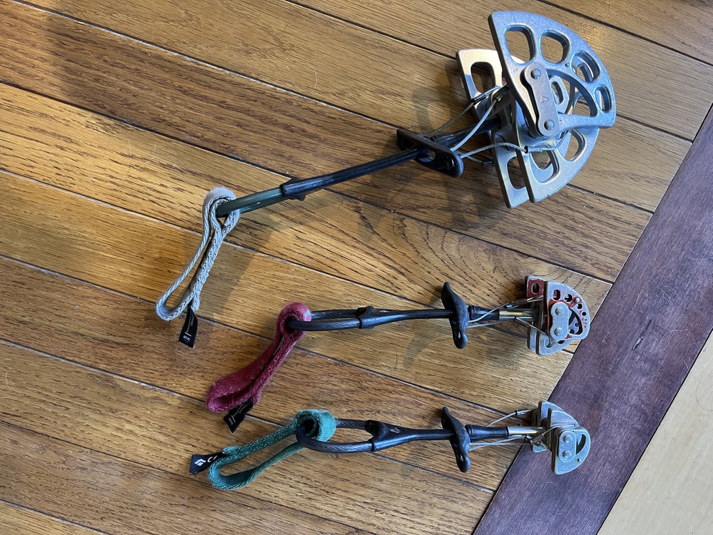 Cams .75, 1, & 4, BD Quickdraws, and 41.5 Koflach Artic Expedition