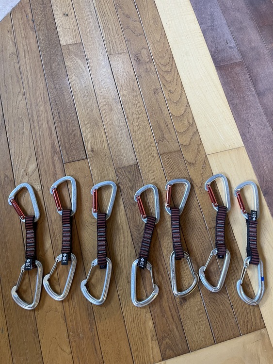 Cams .75, 1, & 4, BD Quickdraws, and 41.5 Koflach Artic Expedition