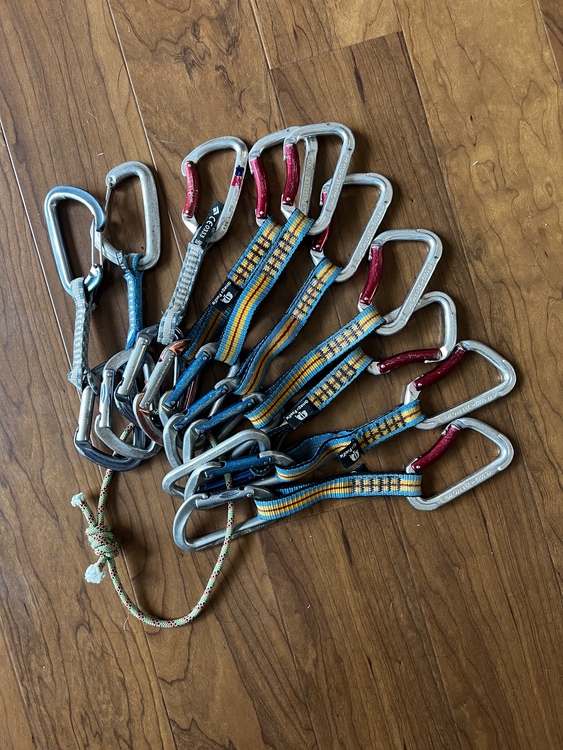 Misc. cams, nuts, quickdraws, etc FS cleaning out the gear closet