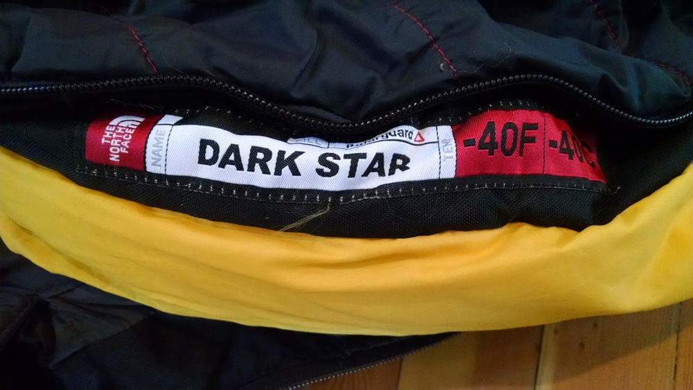 north face dark star sleeping bag