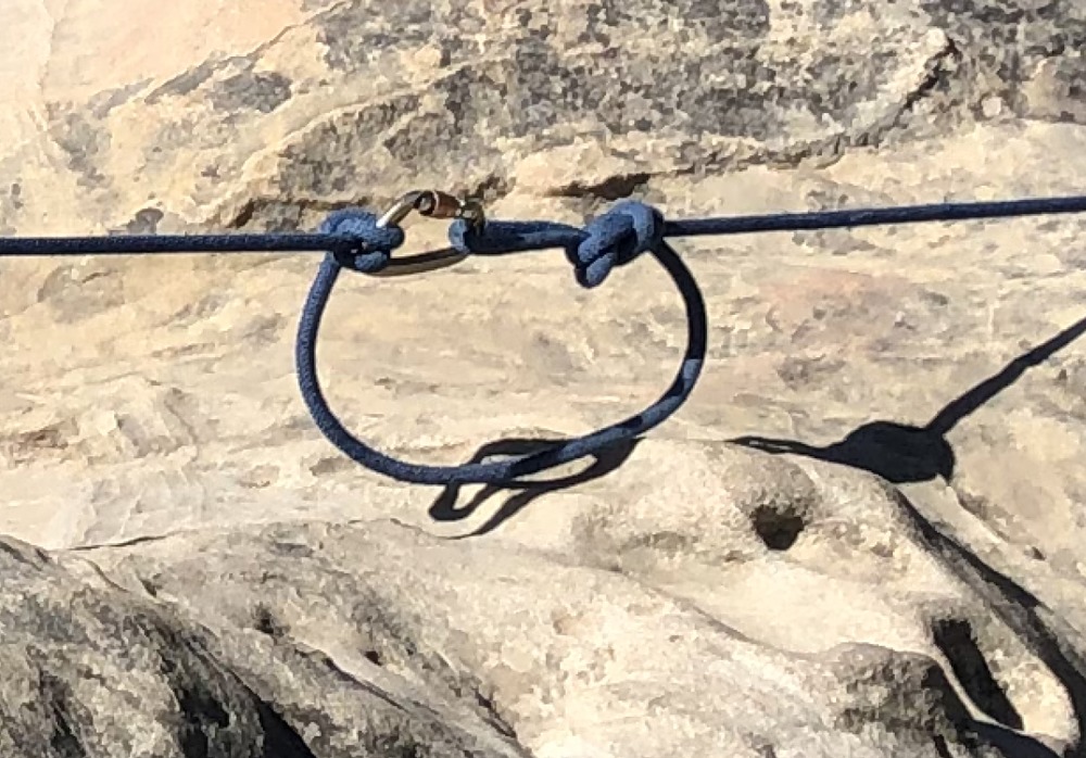 Loop carabinered into a static top rope anchor