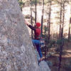 Climber:Cameron Luth<br>
Photograhpher:Wayne Juntneun<br>
About in the middle of the route