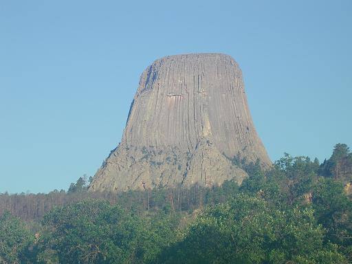 Early morning shot of the SE face of Devils Tower: taken Aug 2001