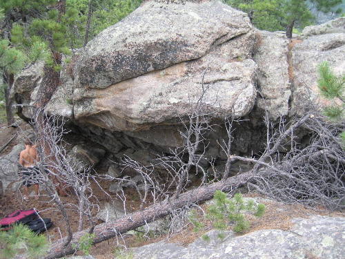 "Nostril Cave" as seen from the Eastern side of the cave on the Northwestern side of Mt. Baldy.