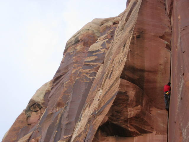 Johnny W. entering the crux.