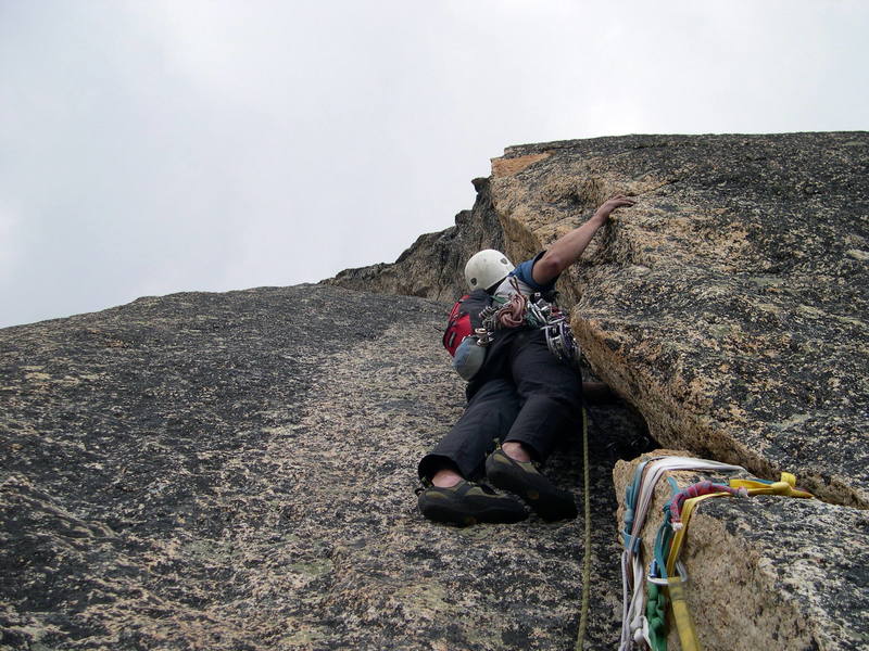 Matt Farmer leading the infamous offwidth pitch of the Boving-Pollack. It's not as bad as it may look or sound. (Photo thanks to Matt Farmer)