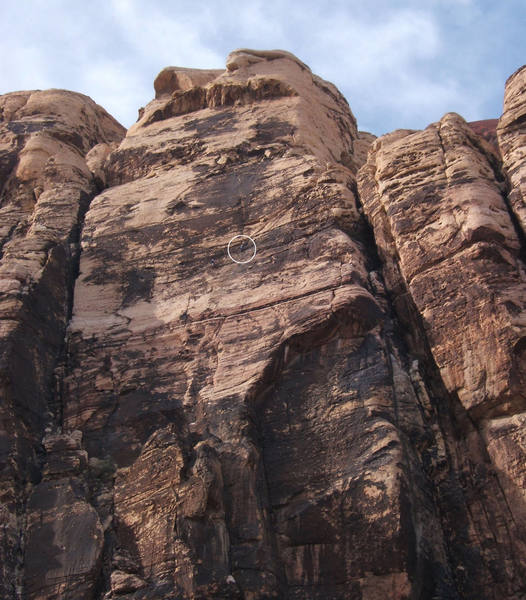 Climber on the upper pitch of Birdland.
