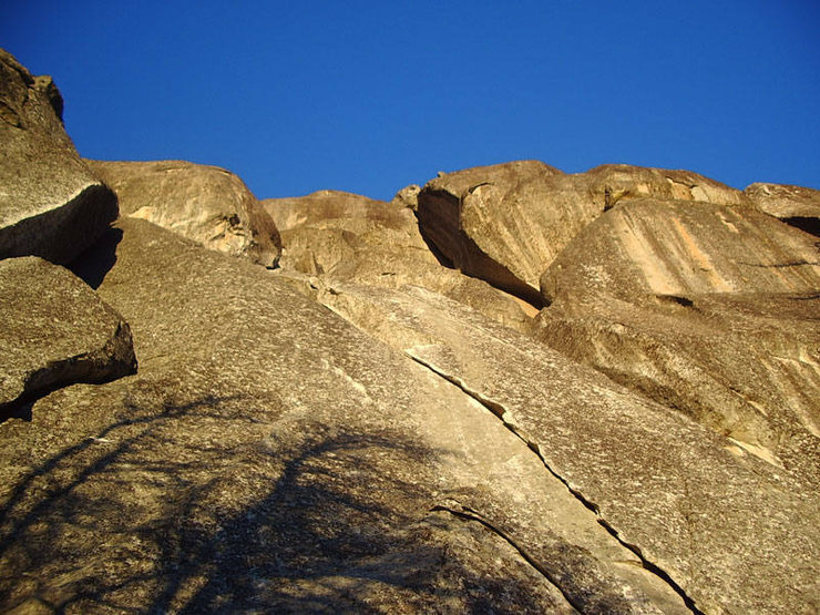 First pitch of Pony Express (5.8) at sunset