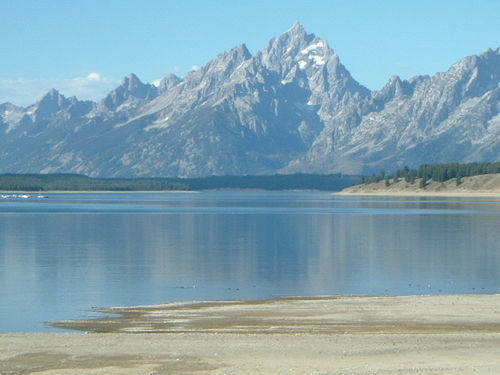 North aspects of the Cathedral Group, with the Grand Teton towering above.