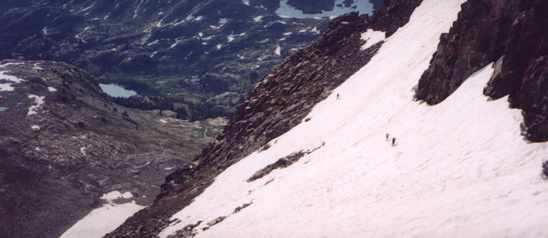 Crossing the 2nd snowfield (after a detour)