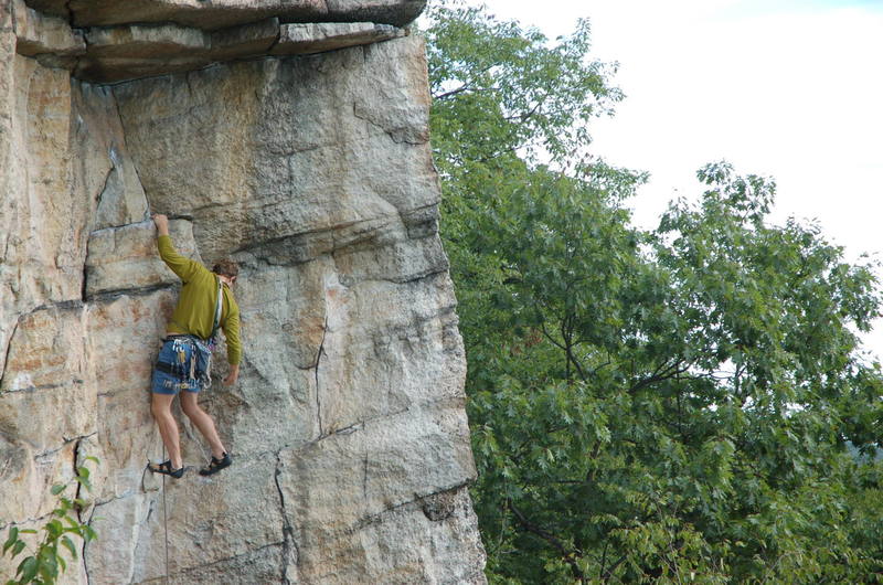 Jeff Arliss nearing the first roof.