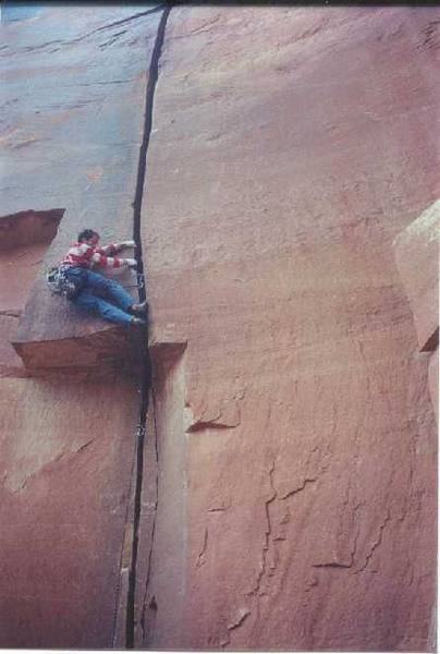 Where's Waldo? The 11+ offwidth testpiece, Big Baby (circa April 2000).