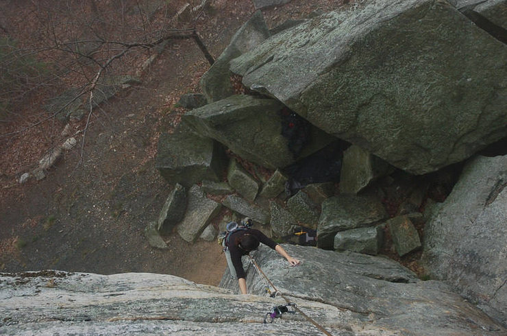 Tricia Fusco taking the direct start up the nose.