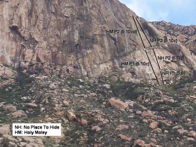 No Place To Hide and Holey Moley Overview. El Cap Wall, Right Side.