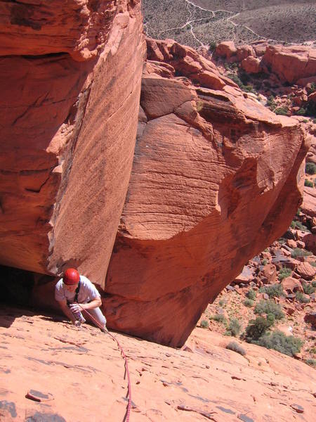 The final easy moves to the summit.