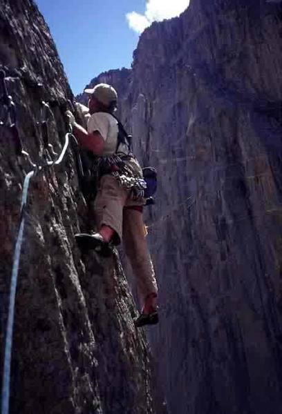 off route approach (5.10) to Moveable Feast. Photo by Forrest Weller