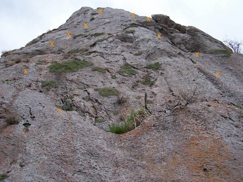 Pocket Rocket on the Right, Unknown on the left. Four bolts above the runout (5.4) are not visible.