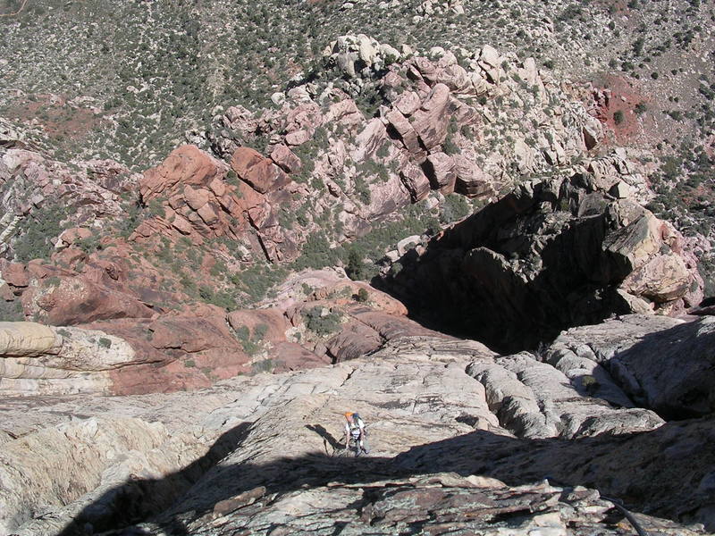Looking down from pitch 9
