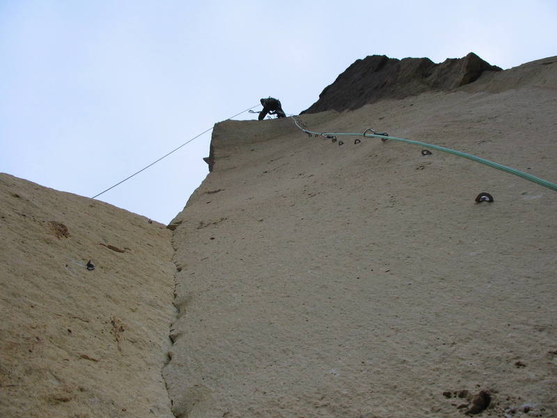looking up the bolt ladder on P2