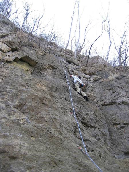 Neil on his first ever sport lead.