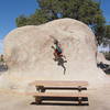 High speed bouldering attempt in J-tree California.