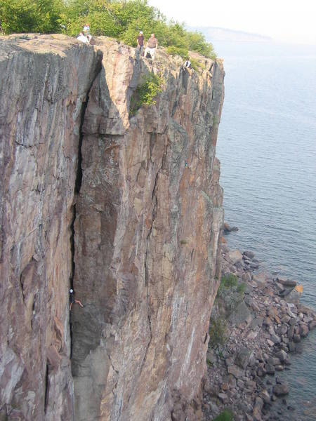 Unknown climber on Superior Crack.