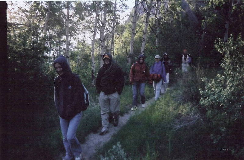 Becky at the front of the group as we hike to the Lost Arrow Spire!