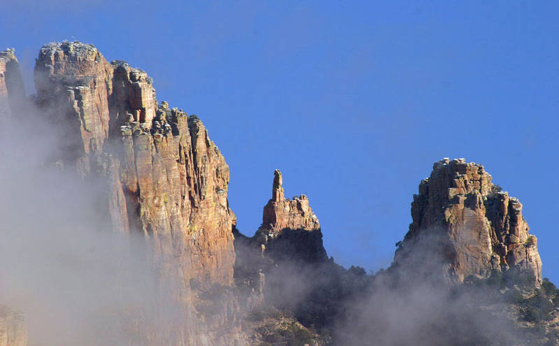 Finger Rock as a winter storm clears.