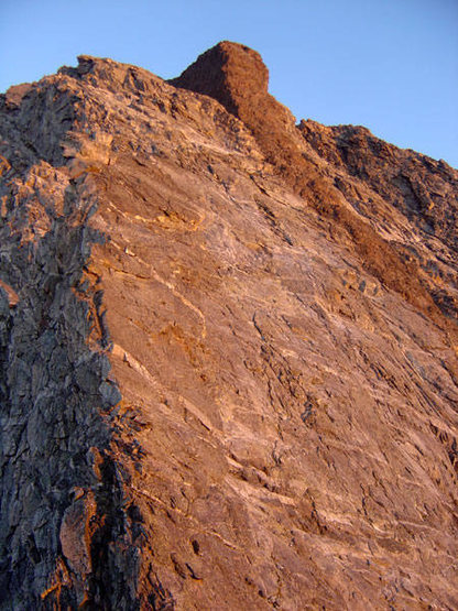 Alpine glow on the CMC Face as seen from the rap station on Drizzlepuss. For more photos visit my web site: http://www.leachfam.com/securearea/subcategory.php?subcategoryid=114