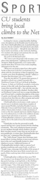 Our first news article, in the Free Colorado Daily. That was awesome.