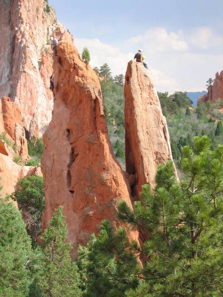 Twin Spires with climbers atop. I'm pretty sure that's cdurf belaying top left.