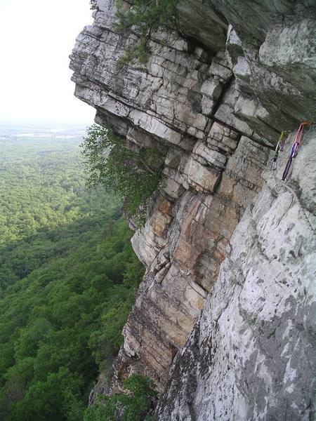Looking back along the traverse on P3.