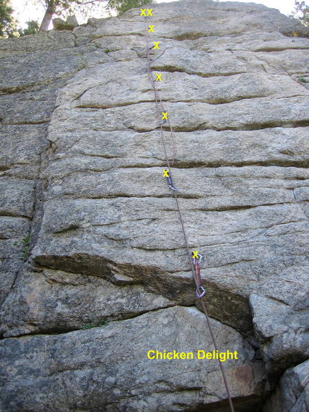 Chicken Delight, the leftmost route on Chicken Wall.