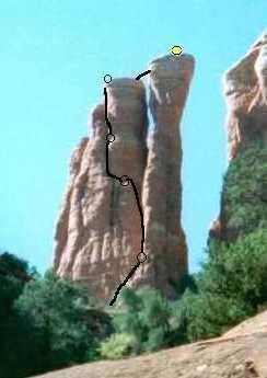 Looking up at the Mace from the trail