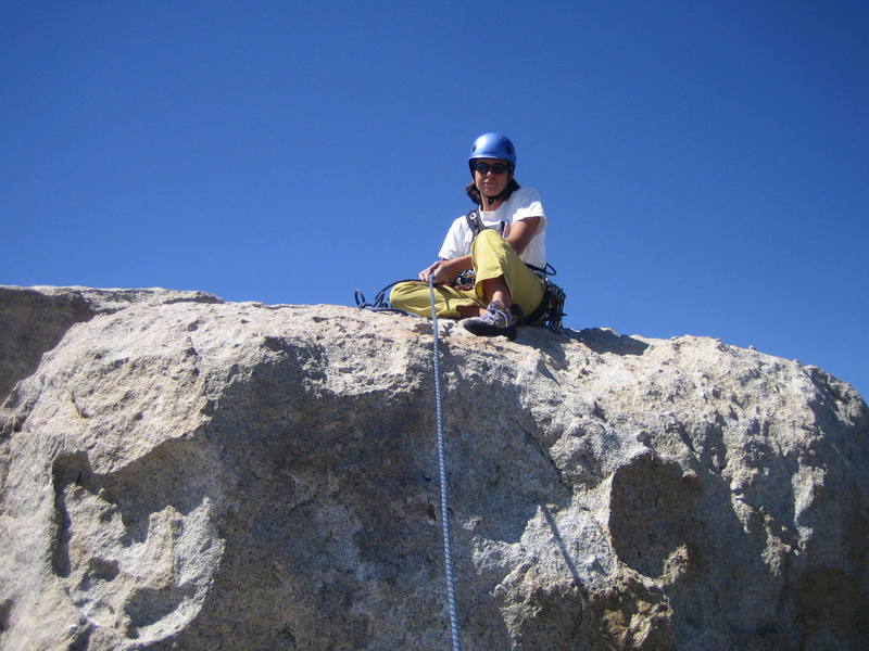 Megan on the summit block.