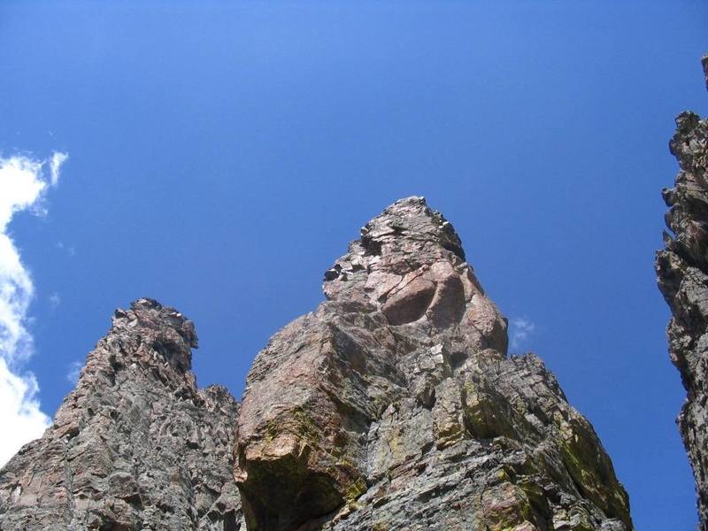 The Penknife viewed from the ridge between the Penknife and the Petit Grepon