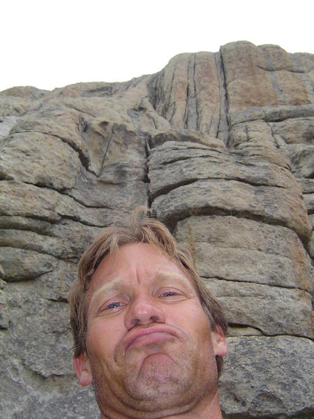 Matt, after sketching the lead on Carol's Cracks (the double crack behind my head)