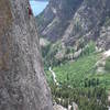 Ryan Jennings (leading) and partner on the beautiful and exposed fifth pitch of Sunshine Daydream.